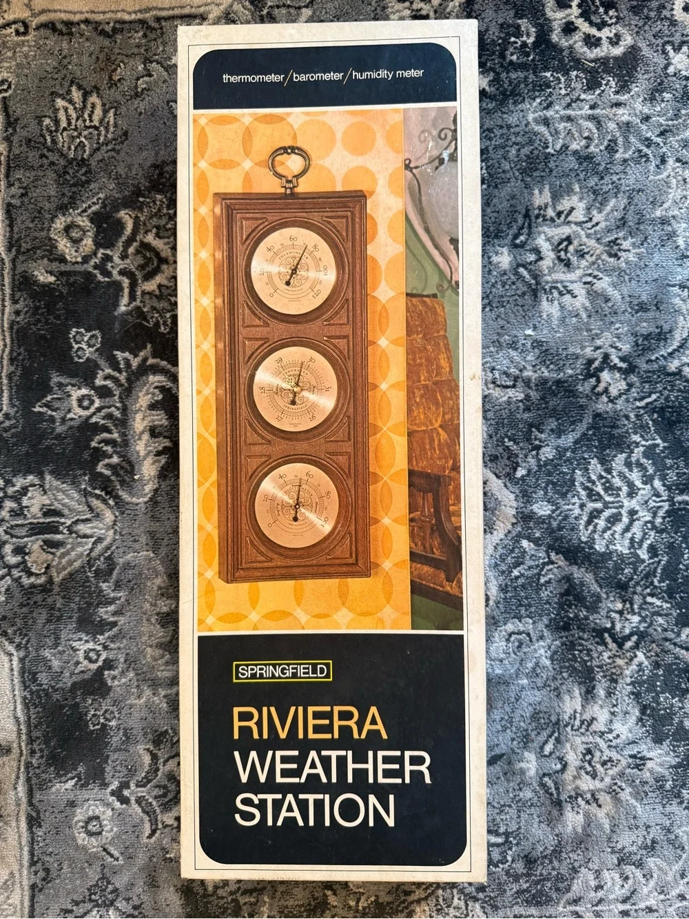Springfield Mid Century Wall Weather Station Thermometer Barometer Made in USA
